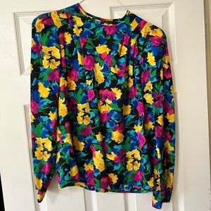 Eva Laurel New York vintage blouse, size 8, floral